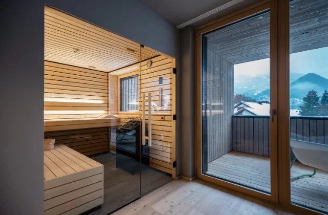 cabine sauna infrarouge haut de gamme chalet montagne